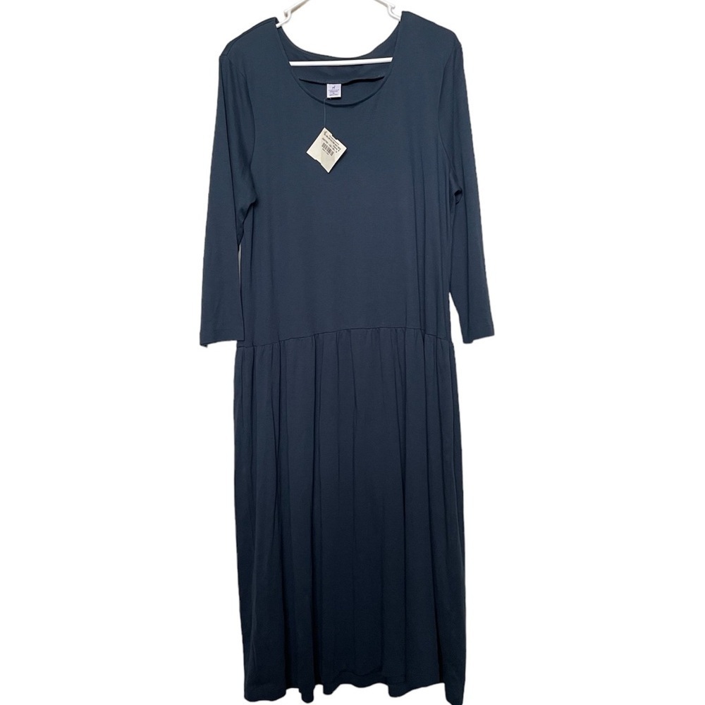 NWT Peruvian Connection Blue Drop Waist Dress Size XL
